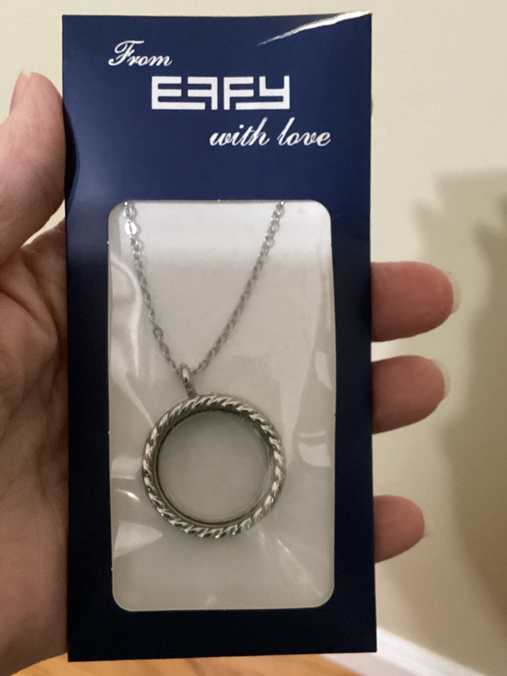 New EFFY Silver Rope-Edge Round Locket Pendant Necklace 24”